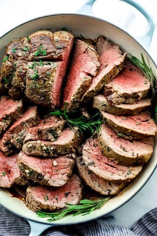 Grilled Beef Tenderloin with Herb Butter