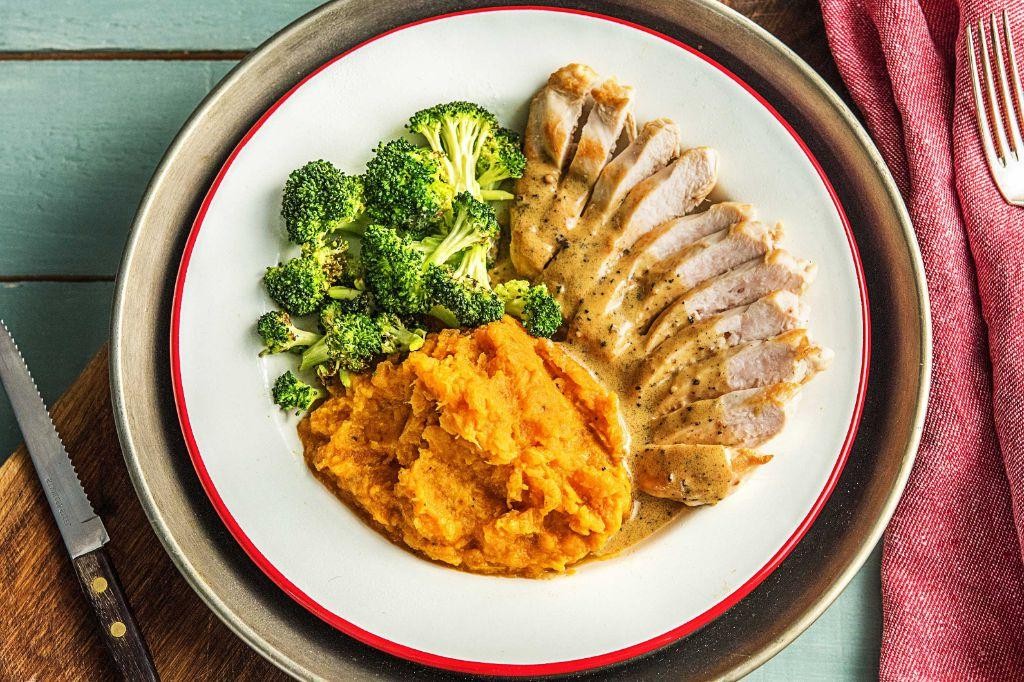 Grilled Chicken Breast with Mashed Sweet Potatoes