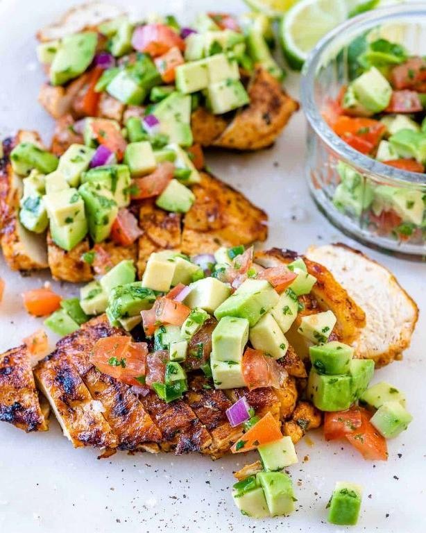 Grilled Chicken Breasts with Avocado Salsa
