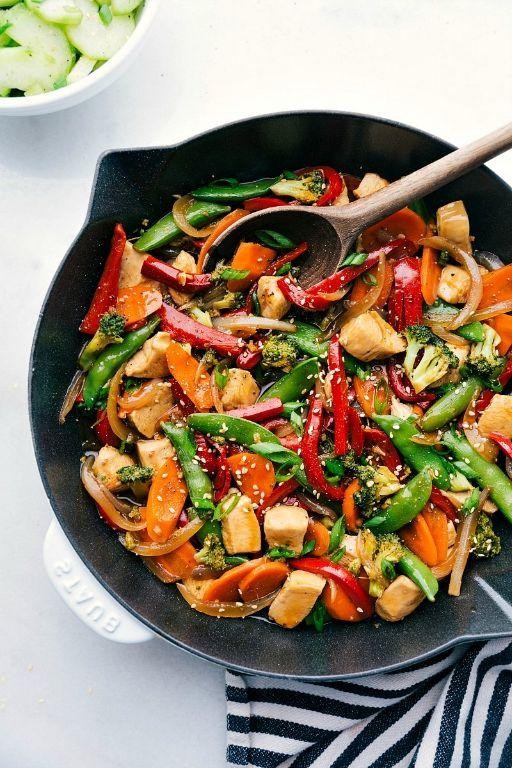 Grilled Chicken Strip Stir Fry
