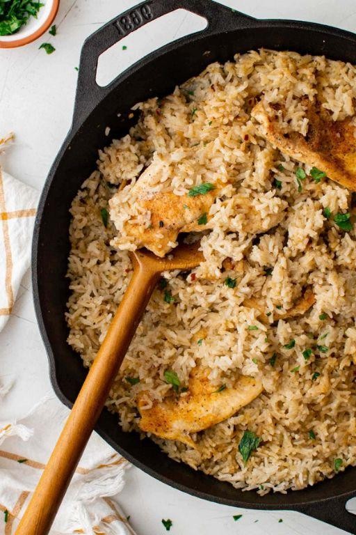 Grilled Chicken Strip and Rice Casserole
