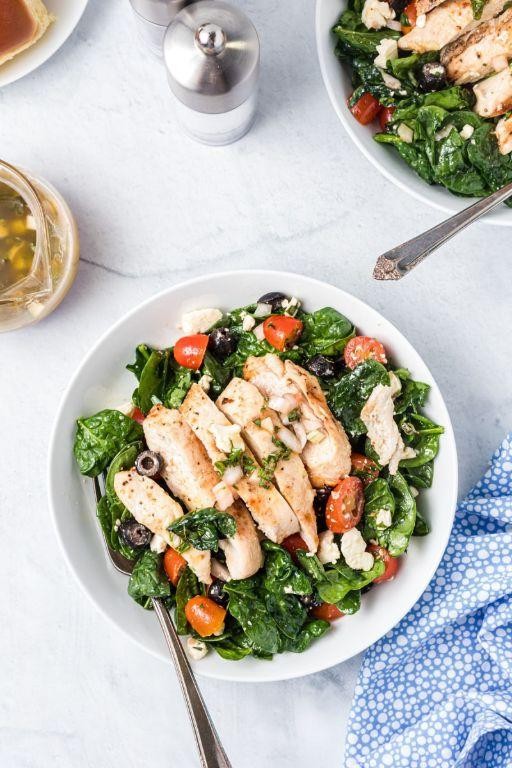 Grilled Chicken Strip and Spinach Salad