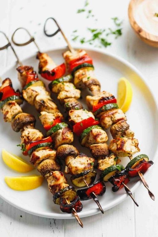 Grilled Chicken and Mushroom Skewers