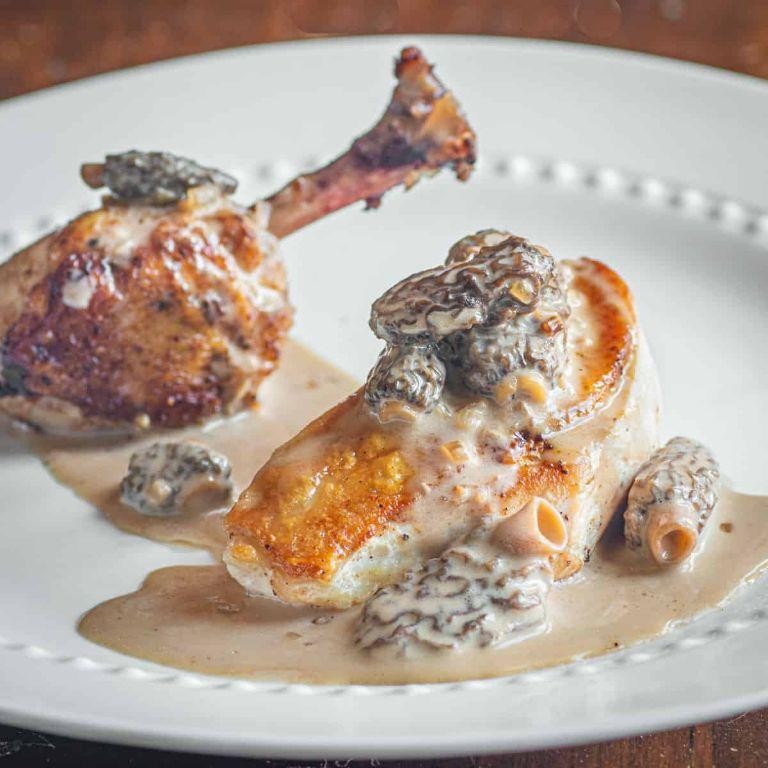 Grilled Chicken with Dried Morel Mushroom Sauce