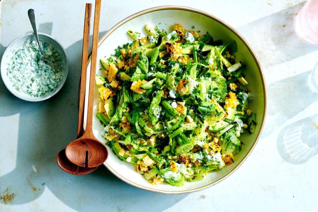 Grilled Corn Salad with Avocado and Lime