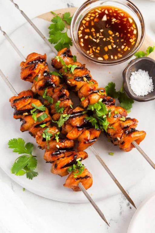 Grilled Hot Honey Chicken Skewers