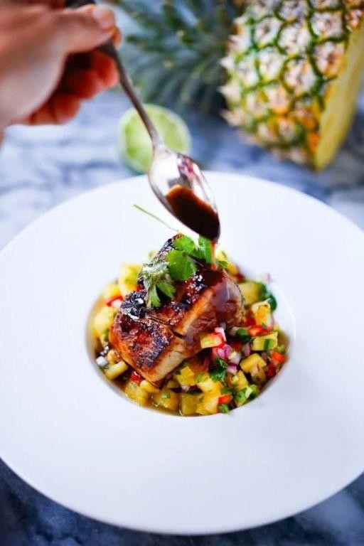 Grilled Ono with Pineapple Salsa