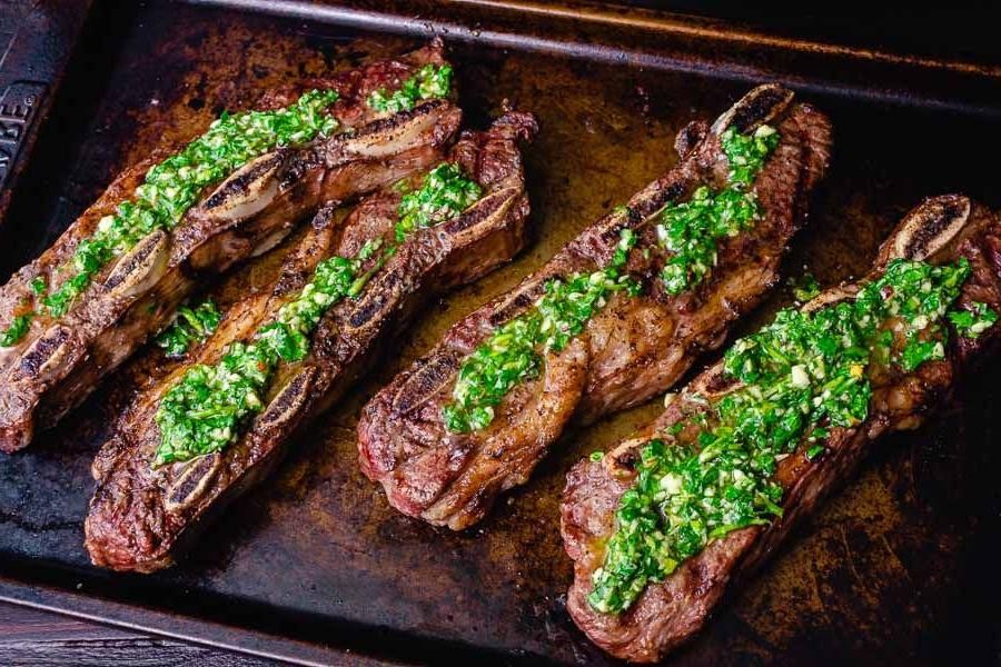 Grilled Rib Tips with Chimichurri