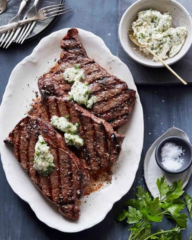 Grilled Ribeye Steak with Herb Marinade