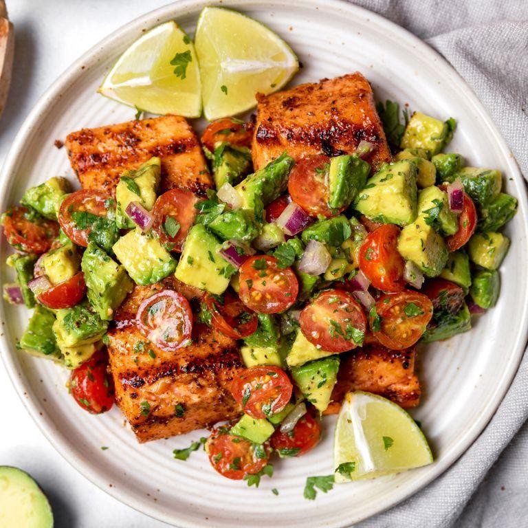 Grilled Salmon with Avocado Salsa