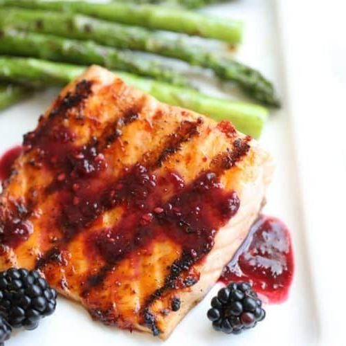 Grilled Salmon with Blackberry Sauce