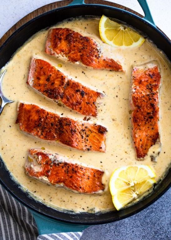Grilled Salmon with Garlic Parmesan Butter
