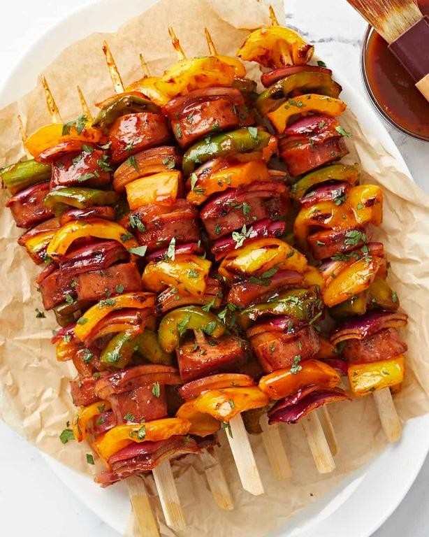 Grilled Sauerkraut and Sausage Kebabs
