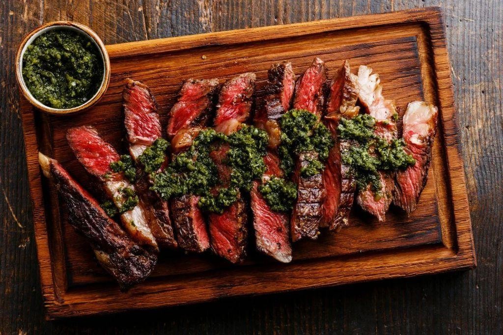Grilled Sirloin Steak with Chimichurri Sauce