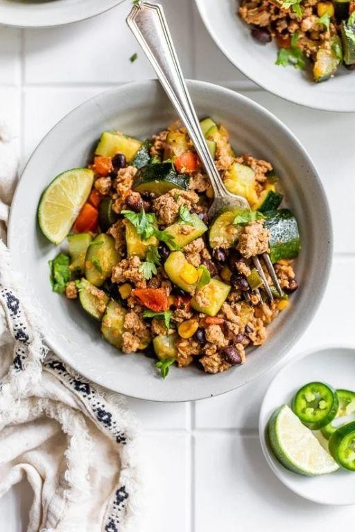 Ground Turkey Skillet with Zucchini and Tomatoes