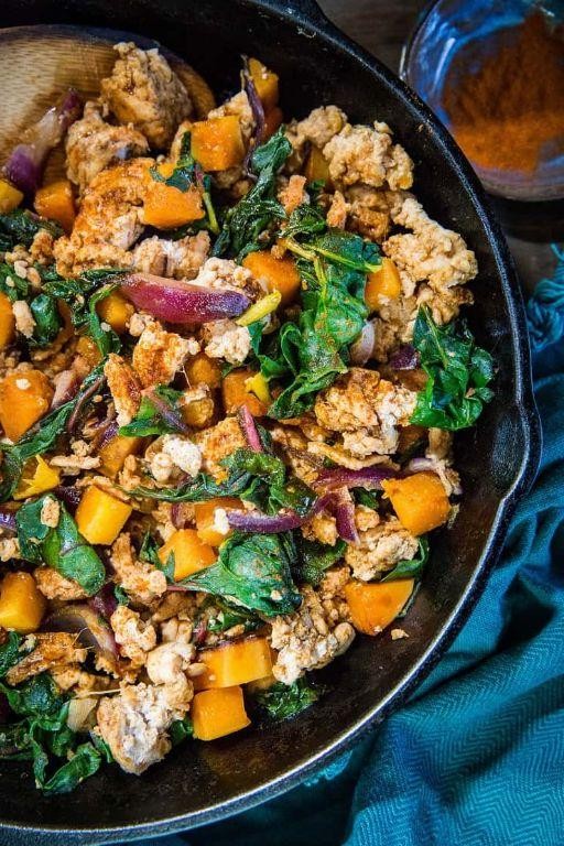 Ground Turkey and Butternut Squash Skillet