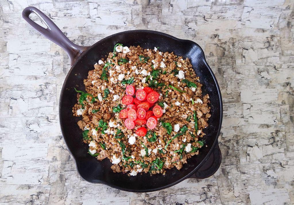 Ground Turkey and Lentil Skillet