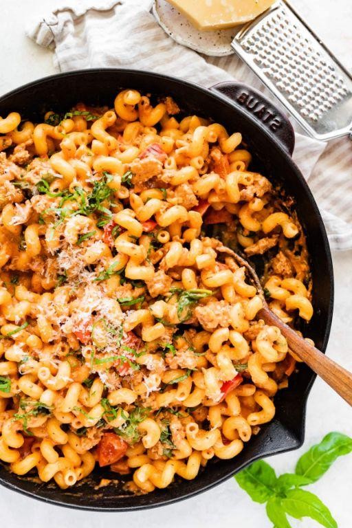 Ground Turkey and Pasta Skillet