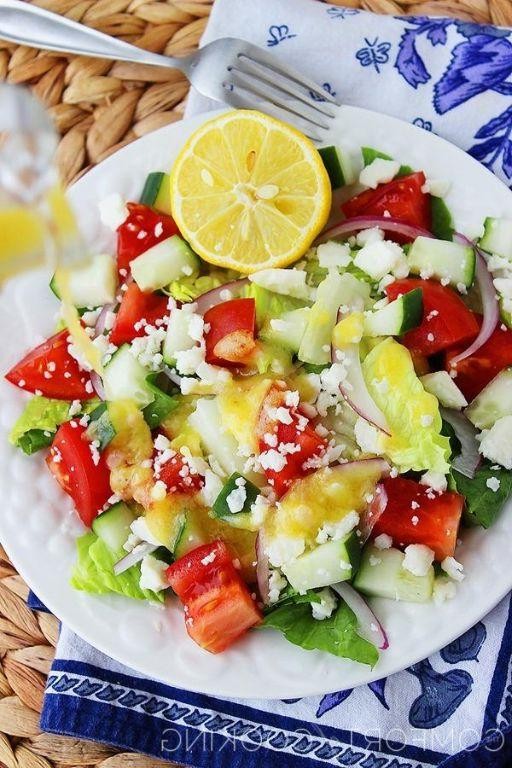 Gyro Salad with Lemon Vinaigrette