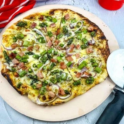 Ham and Asparagus Pizza