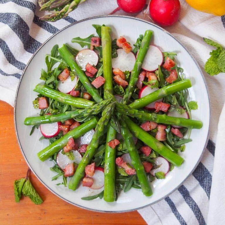 Ham and Asparagus Salad with Lemon Dressing
