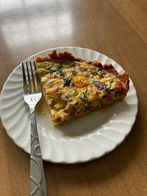 Ham and Mushroom Quiche with Almond Flour Crust