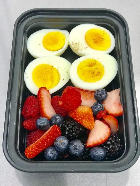 Hard-Boiled Eggs with a Side of Berries
