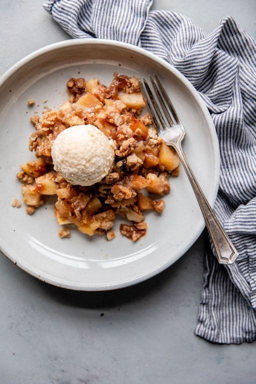 Hazelnut and Apple Crumble