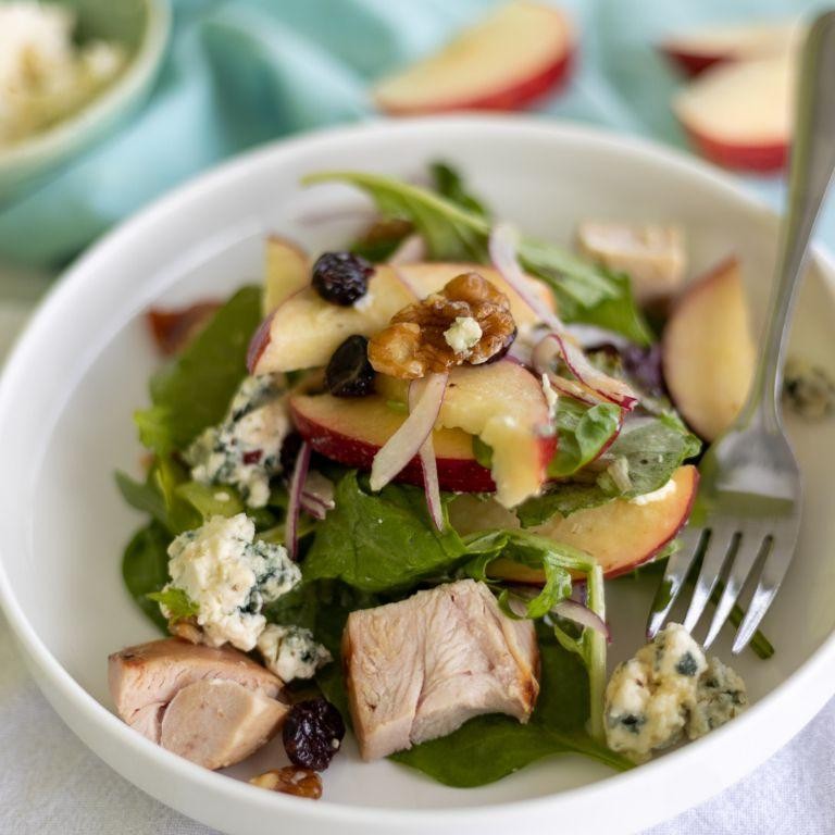 Healthy Shredded Turkey Salad with Apples and Walnuts
