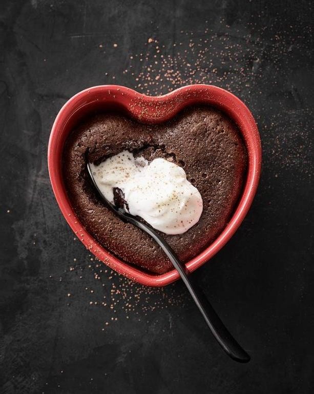 Heart-Shaped Chocolate Lava Cakes