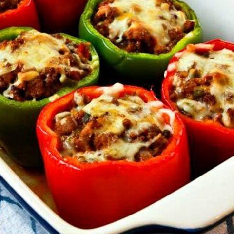 Hearty Ground Beef and Italian Sausage Stuffed Peppers