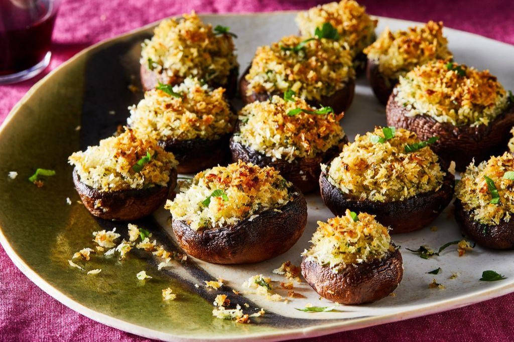 Herb and Breadcrumb Stuffed Mushrooms