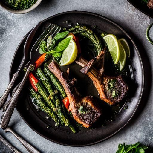 Herb-Crusted Lamb Chops with Mint Sauce