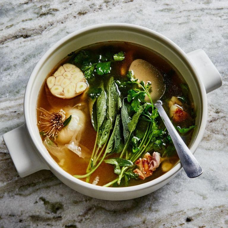 Herbal Garlic Bone Broth Soup