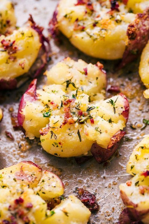 Herbed Butter Smashed Red Potatoes