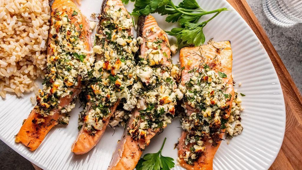 Herbed Greek Salmon with Feta