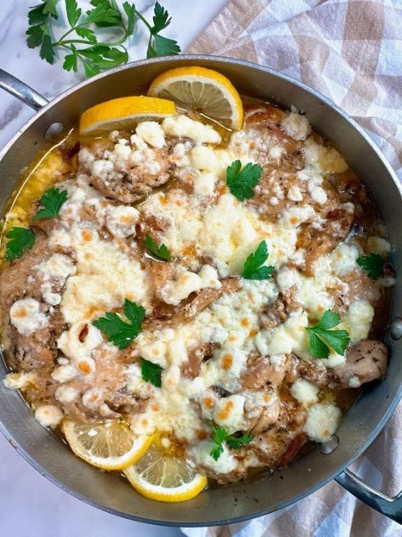 Herbed Italian Chicken Thighs with Feta