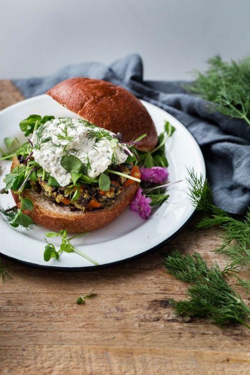 Herbed Wild Rice and Lentil Burgers
