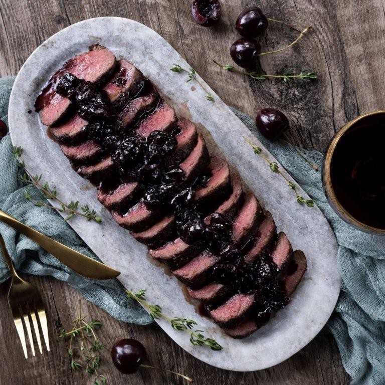 Hibachi Elk with Cherry Sauce