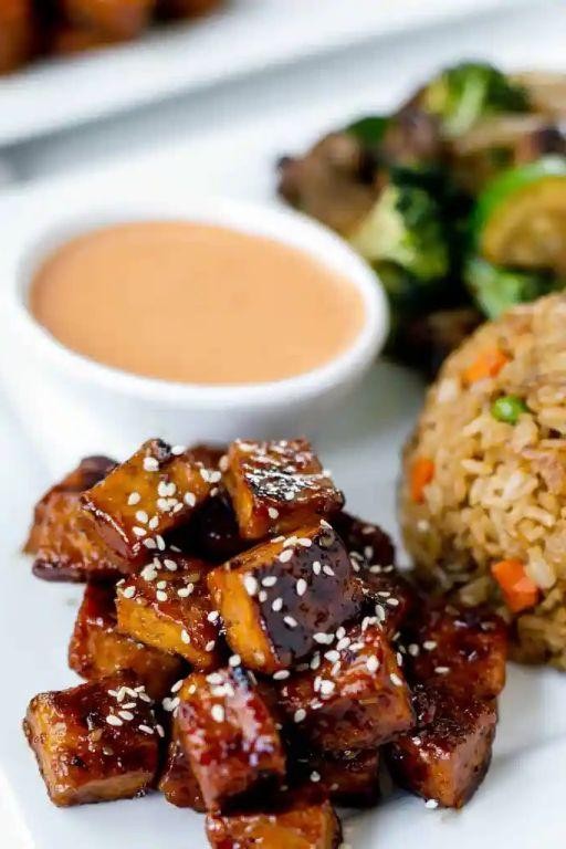 Hibachi Tofu with Teriyaki Glaze