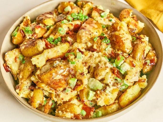 Honey Mustard Smashed Red Potatoes