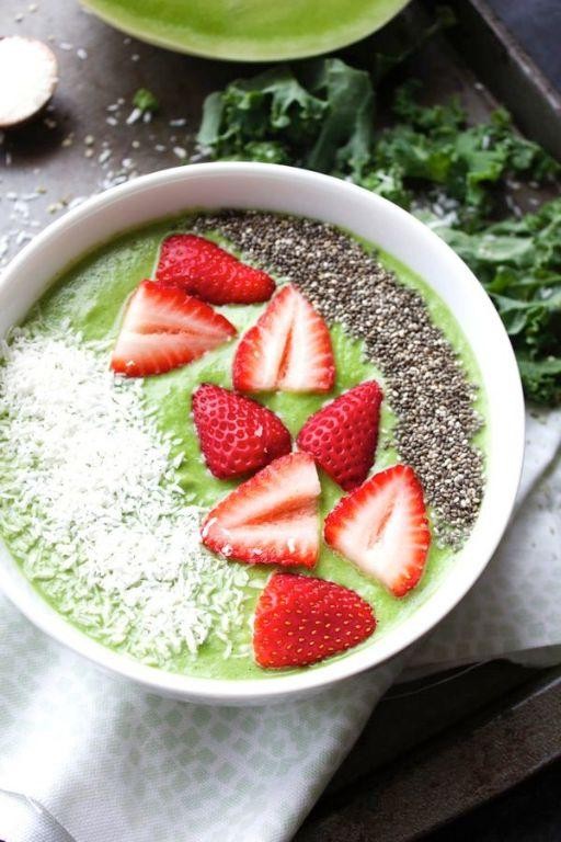 Honeydew and Strawberry Smoothie Bowl