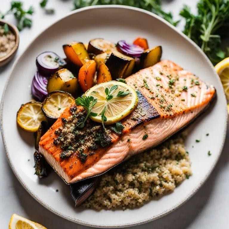 Hungryroot Lemon Herb Salmon with Quinoa