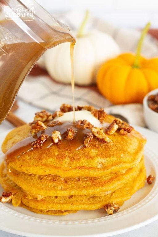 Hungryroot Pumpkin Pancakes with Maple Syrup
