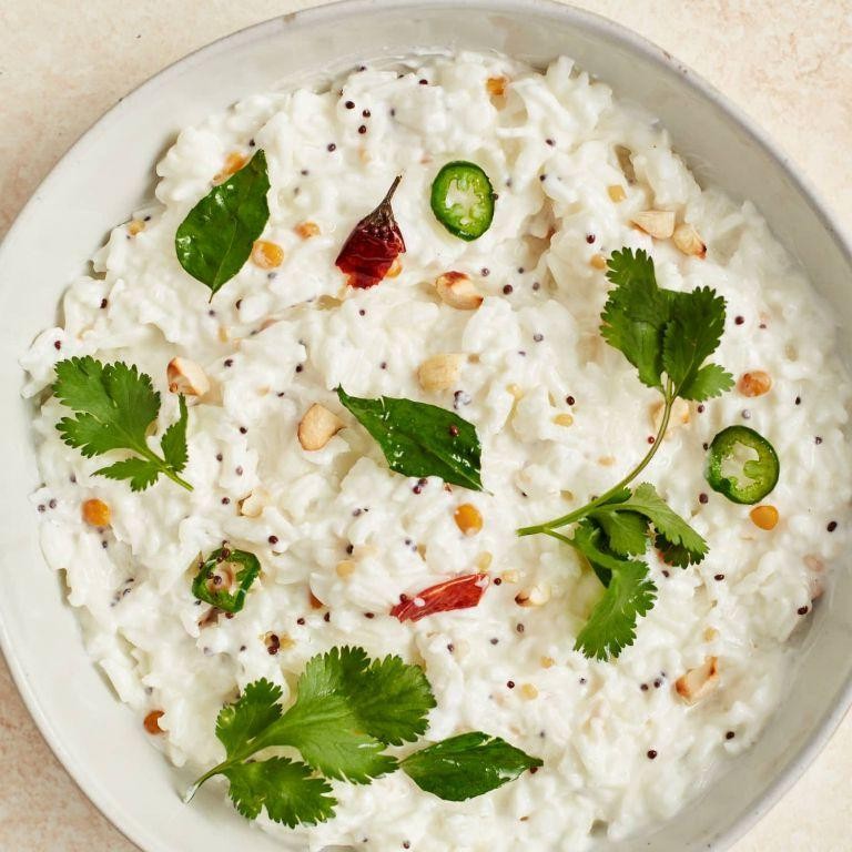 Indian Spiced Rice Salad with Yogurt Dressing