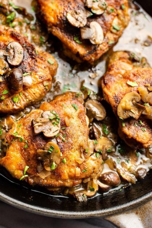 Italian Chicken Thighs with Mushroom Sauce