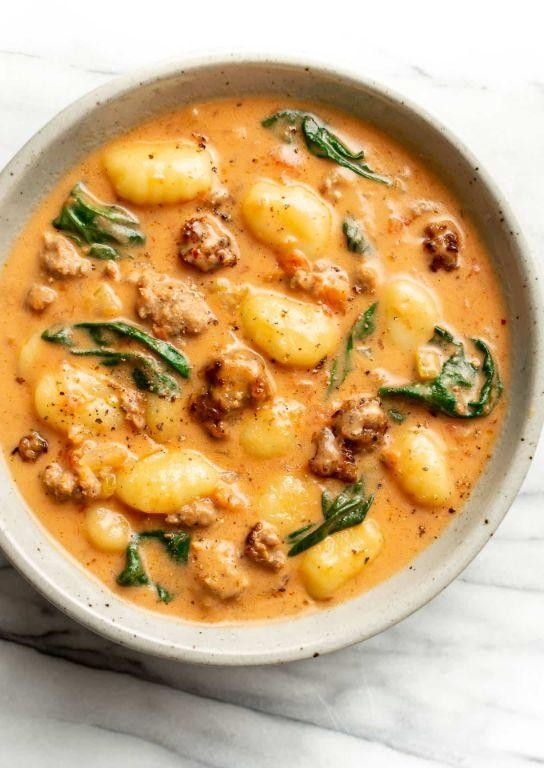 Italian Sausage and Ground Beef Gnocchi Soup