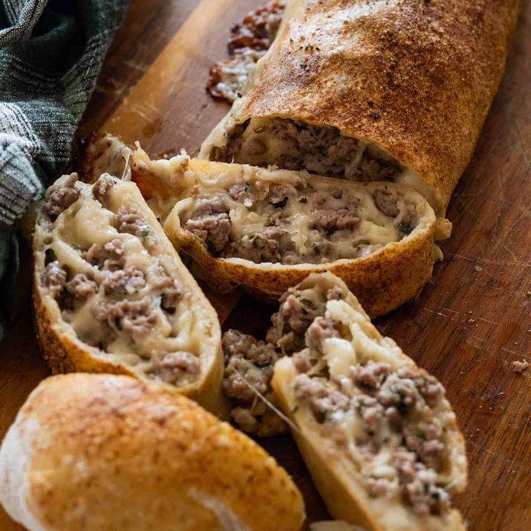 Italian Sausage and Ground Beef Stuffed Bread