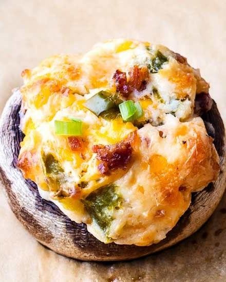 Jalapeno Popper Stuffed Mushrooms