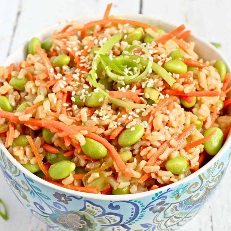 Japanese Rice Salad with Edamame and Carrots